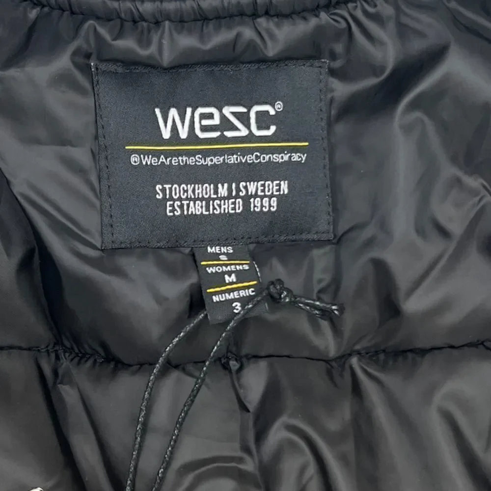 New Wesc Mumel Women US M Bomber Jacket Melange Grey Colorblock Flannel Unisex - Picture 8 of 11